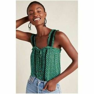 Anthropologie Bardot Printed Crochet Tank Top
